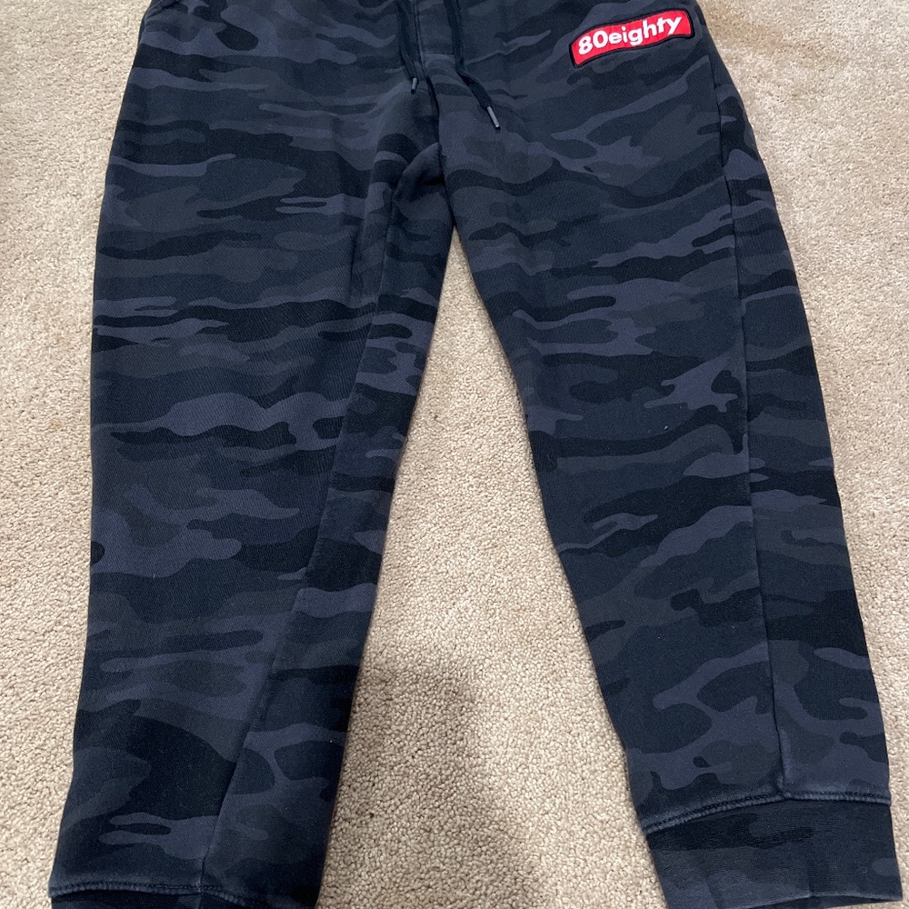 Black Camo 80eighty Sweatpants with Logo
